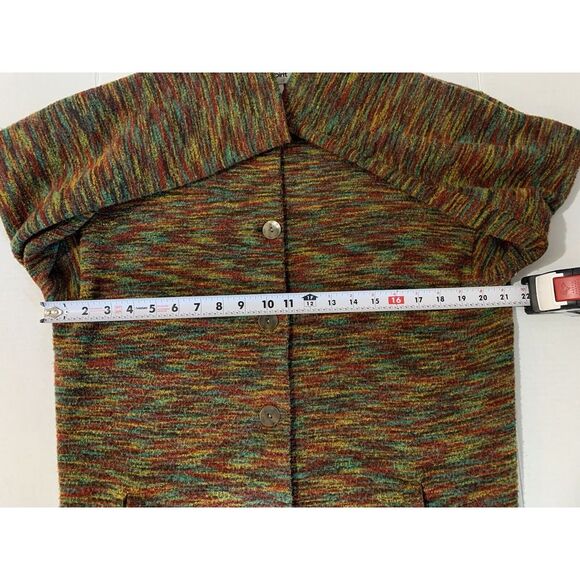 VTG Easy Spirit Rainbow Knit Cardigan Sweater 1X Cottage Core Metal Button Lined - Picture 8 of 13